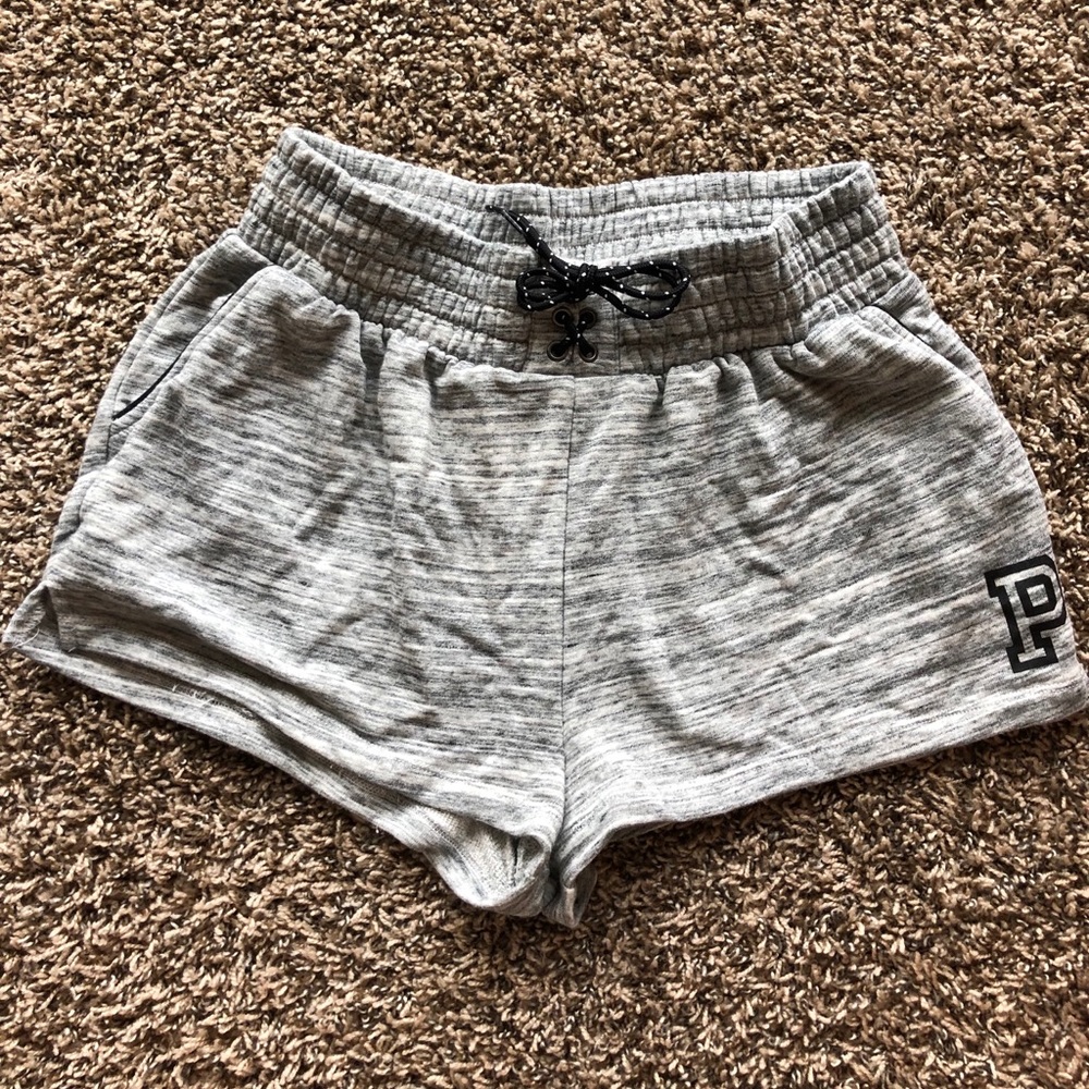 PINK Heather Grey high rise shorts